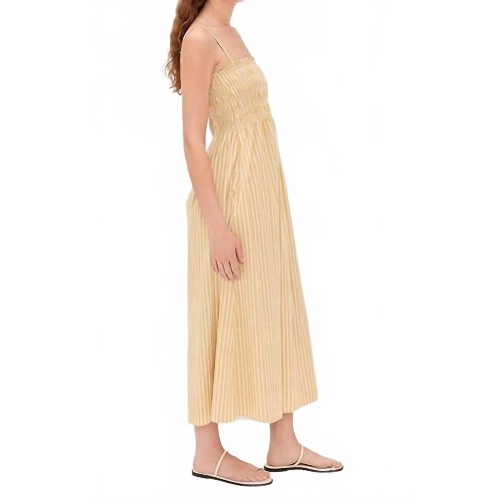 NEW PISTOLA bianca smocked bodice dress in beach sand stripe - Picture 3 of 4